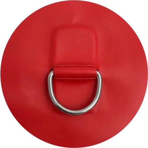 4.25 inch Stainless Steel Inflatable Boat D-ring Pad/Patch - Red