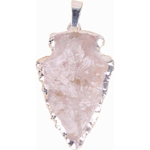 1pc Fashion Raw Stone Arrow Crystal Quartz Obsidian Crystal Pendant Healing Point Chakra Necklace Pendant Necklace