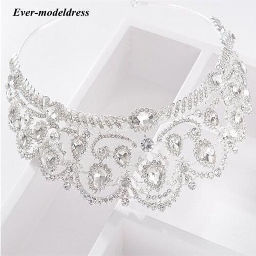 New Luxury Wedding Crystal Crowns For Bride Rhinestone Hair Jewelry Gifts Tiaras Hair Accessories Bridal Headwear Women Headband