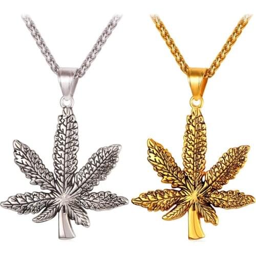 New Vintage leaf Pendant Necklace Stainless Steel/Gold Color Retro Rope Chain Pendant Leaves Sweater Collier Femme 2017 GP2418