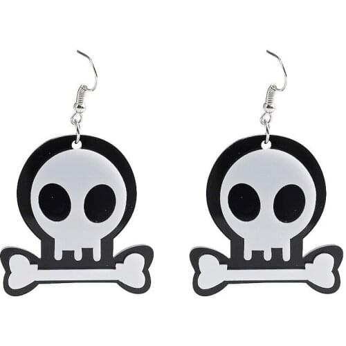 New Funny Halloween Big Round Acrylic Drop Earrings For Women Girls Punk Long Dangle Earrings Festival Charm Party Jewelry Gifts