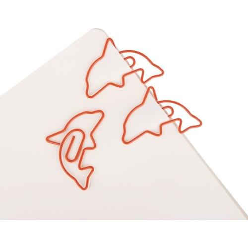 Orange Dolphin Clip For Office Accessories red Metal Paper Clips yellow Paperclips Bookmark Paperclip Metal Clips Accessories