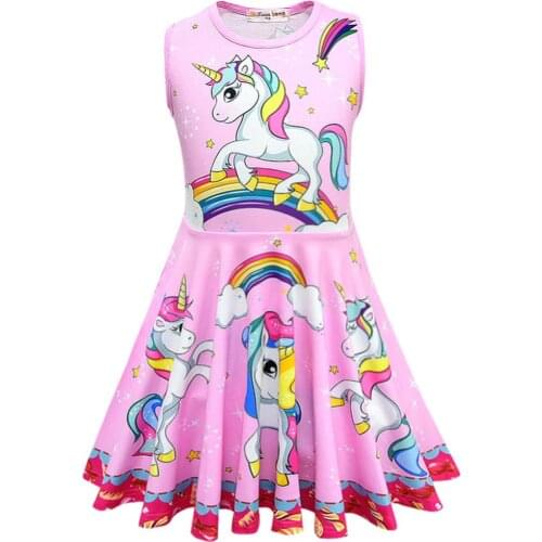 Unicorn Dress Girl Summer Princess Baby Party Frocks For Kids Vestidos Infantil Roupas Infantis Menina Toddler Haloween Costume