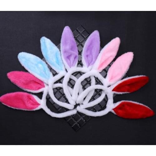Plush Bunny Ears Hairbands Cute Bunny Headband Easter Bunny Ears Hairbands for Party Decoration Party Favor SN3632