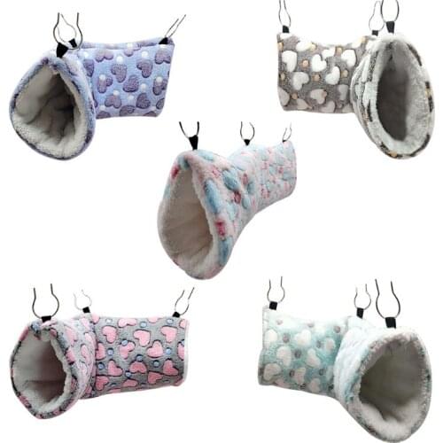 Hanging Tunnel Hamster for Small Animals Chinchilla Ferret Squirrel Sugar Glider Hammock Swing Cage Sleeping Bed House - Fits