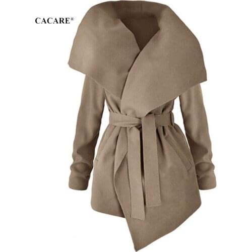 SALE Fashion Long Coat Women Camel Autumn Winter Dress Style Jacket Streetwear with Waist Belt F0275 S