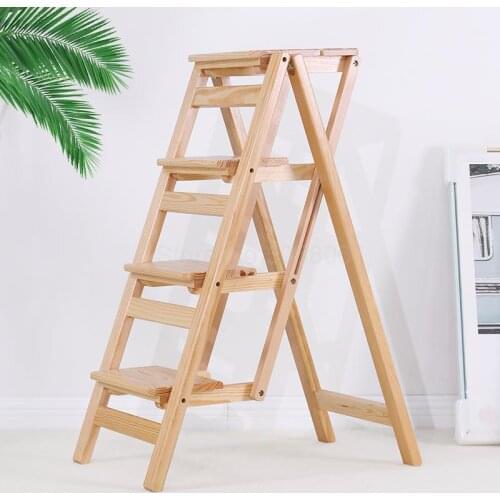 Folding stools Home space dual-purpose ladder chair Bench solid wood climbing stool cloakroom kitchen step stool