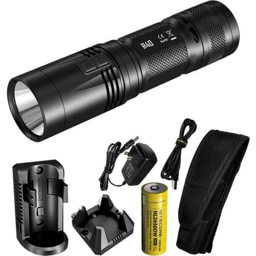 New Arrival Nitecore R40 XP-L HI LED 1000 Lumens Inductive Charging 520 Meters Long Range Searchlight Flashlight