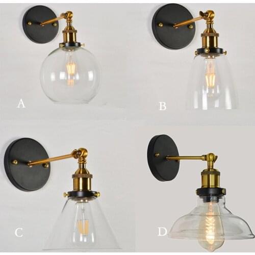 Nordic Led Wall Mounted Lamp Vintage Glass Loft Retro Industrial Lighting Fixture Sconce Aisel Hallway Bedside Bar Decor Lights