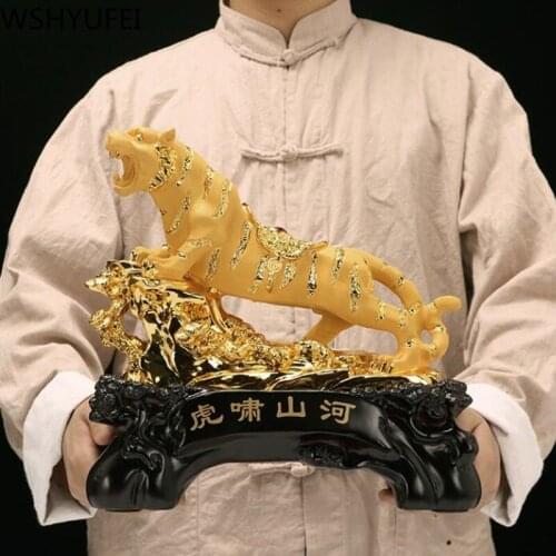 Resin Tiger Chinese Zodiac Tiger Home Decorations Natural Resin Making Birthday Gifts and Christmas Gifts Wedding decoration