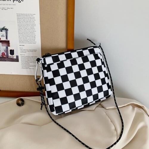 2021 Trend Womens Bag Plaid Butterfly Pattern Shoulder Messenger Bag Ladies Small Luxury Designer Purses Female Shopper Handbag