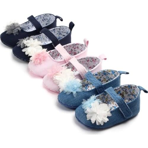 2020 Flowers Princess Baby Shoes Soft Sole Baby Girl Shoes Anti-Slip First Walker Baby Girl Shoes