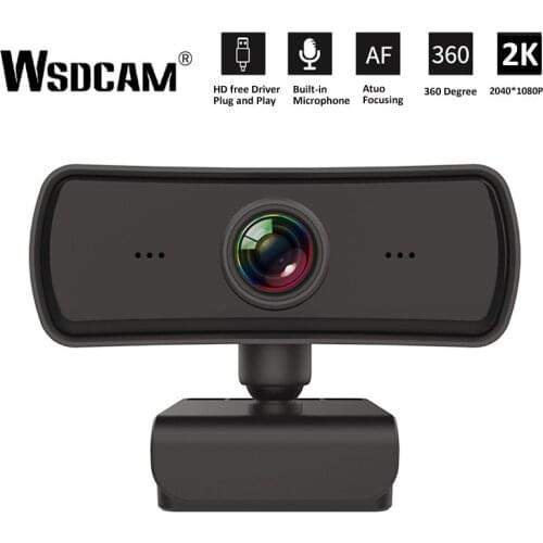 2K Webcam HD Computer Laptop Web Camera with Microphone Rotatable Cameras for Live Broadcast Video Calling Conference Work