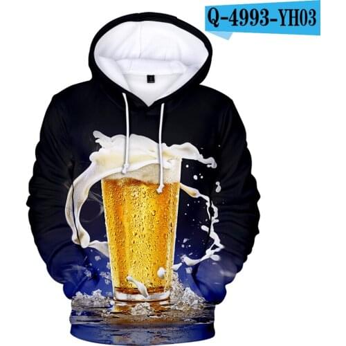 Explosive to Yellow 3D Hoodies Beer Men/Women Sweatshirts Beer Popular Autumn 3D Long Sleeve Pullovers Fashion Casual Clothes