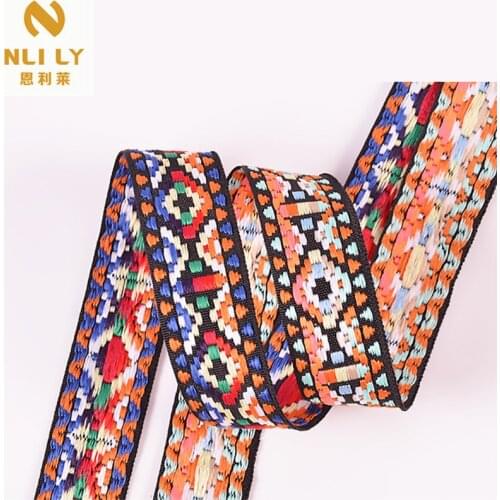 50 Yards Jacquard Webbing, Two-color Woven Ethnic Style Decorative Ribbon, Colored Satin Ribbon