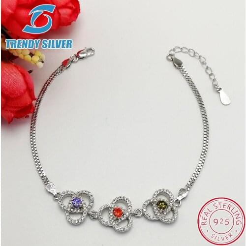 925 sterling silver braceles bracelet for woman gifts for women femme jewelry jewellery luxury fashion multi color blue green