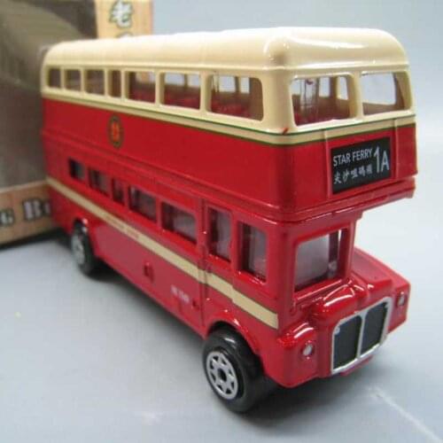 1/64 Scale Hong Kong Double-decker Bus 1960 Tsim Sha Tsui Kowloon Railway Line Alloy Model Gifts Toy Car