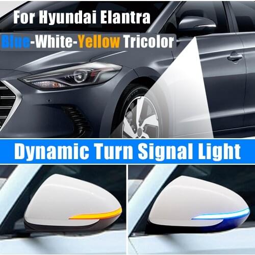 1 Set For Hyundai Elantra Avante MK6 AD 2016 2017 2018 2019 Dynamic Turn Signal Light LED Rearview Side Mirror Light Sequential