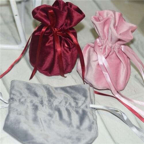 100pcs Wedding Candy Bag Jewelry Gift Packing Drawstring Pouches Small Suede Bag For Party Gift Storage Bag