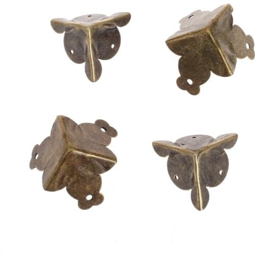 12pcs Antique Bronze Corners Wooden Box Protector 27/30mm Decorative Bracket Furniture Hardware