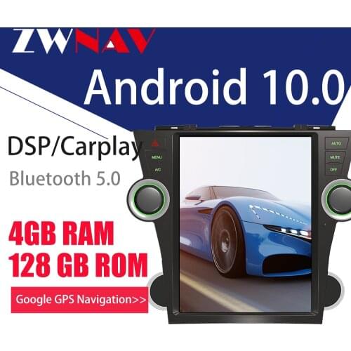 128G Tesla Screen For 2007-2013 Toyota highlander Android10 Car multimedia Player GPS Audio Radio Recorder Head Unit Auto Stereo