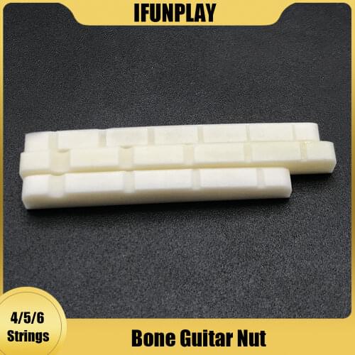 2pcs Bone Bass ST Electric Guitar Bridge Nut Bone Bridge Nut for 4/5/6 Strings Electric Guitar Bass Guitarra Accessories