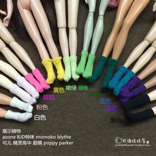 3pairs/lot Fashion 1/6 doll accessories blyth candy color socks doll socks for blythe momoko ob azone