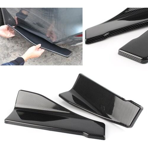48cm Car Rear/Side Skirt Bumper Lip Skid Scuff Scrape Protector Strip Spliter Carbon Fiber Style ABS Decoration