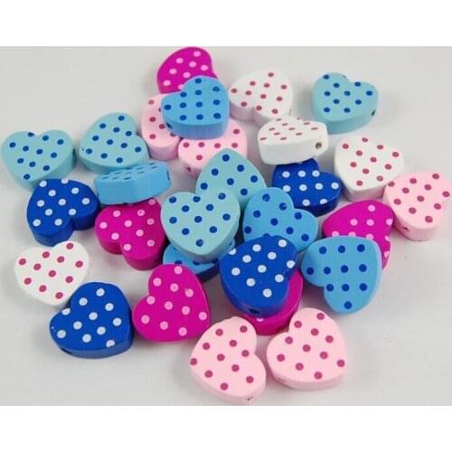 50pcs 18mm Unfinished Wood Hearts Beads with Holes Eco-Friendly Wooden Handing Materials DIY Beading Craft Accessories