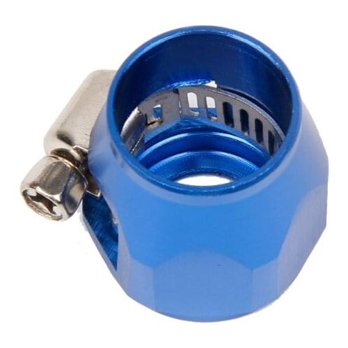 AN8 8 AN Blue Hose End Finisher Aluminium Alloy Fuel Oil Water Pipe Clip Clamp