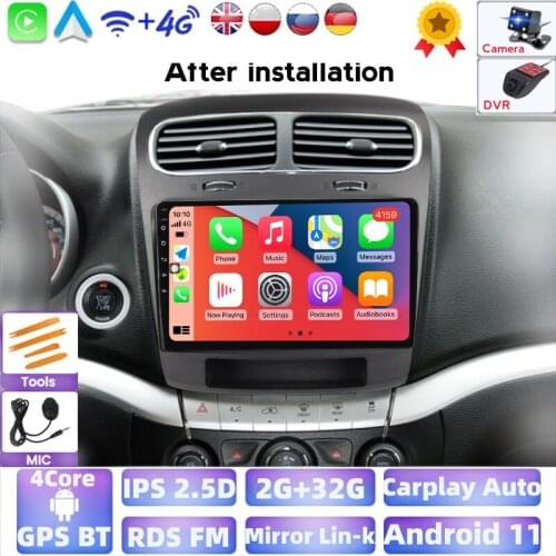 Smart Car Radios Radio With Navigation GPS Navigation Multimedia Player Android 11 2 Din For Dodge Journey Fiat Leap 2012-2020