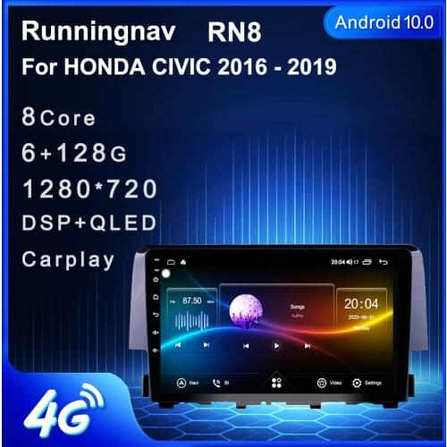 4G LTE Android 10.1 Fit HONDA CIVIC 2016 2017 2018 2019 Multimedia Stereo Car DVD Player Navigation GPS Radio