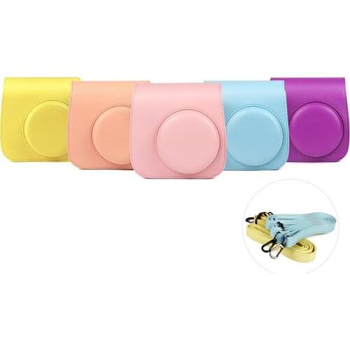 New Style Fujifilm Instax Mini PU Leather Camera Case Cover with Shoulder Strap For Instax Mini 9 Mini 8 Instant Film Camera
