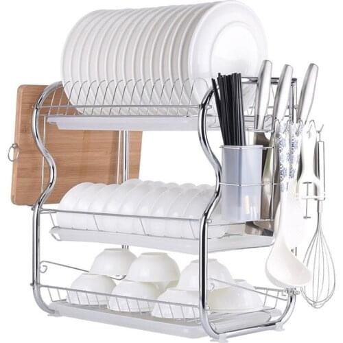 HOT Dish Drying Rack Drainer Plate Holder Storage Shelf Kitchen Organizer Stand Kitchen Accessories Sink Drain Accessories HWC