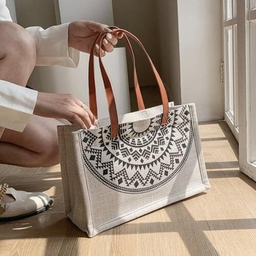 High Quality Canvas Handbags Purse For Women Fashion Tote Bag Reusable Female Shopping Casual Large Capacity Travel Shoulder Bag