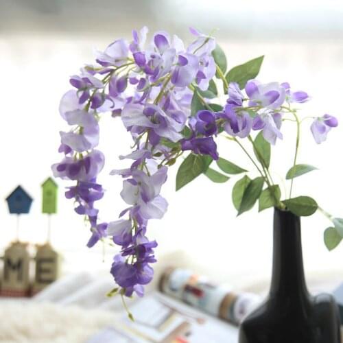 Artificial Flower Wisteria Flower Vine lentils Vine Flower For DIY Wedding Home Background Flower Wall Accessories Photography