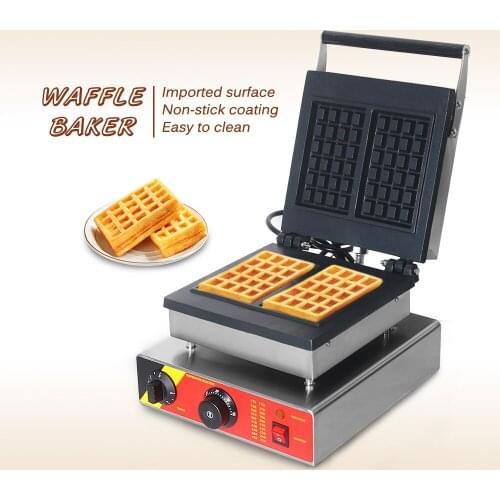 Waffle Maker Elecrtic Waffles Machine 2 Pcs Rectangular Muffin Machine Non Stick Breakfast Machine Stainless Steel Waffle Baker