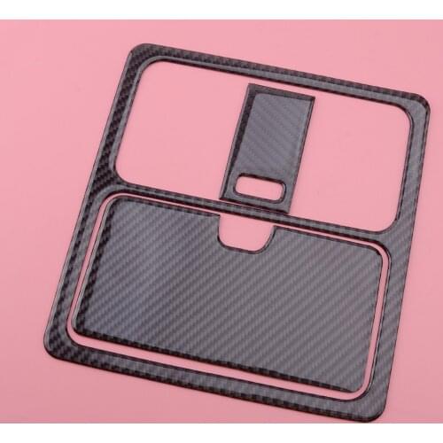 3pcs Interior Hard Roof Reading Light Lamp Frame Trim Cover Car Black Carbon Fiber Fit for Nissan 350Z 2006 2007 2008 2009