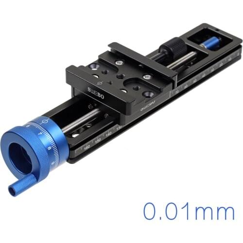 180MM Aluminum Alloy Micrometer Macro Photographic Platform Macro Focusing Rail Slider Precision Slide 0.01MM