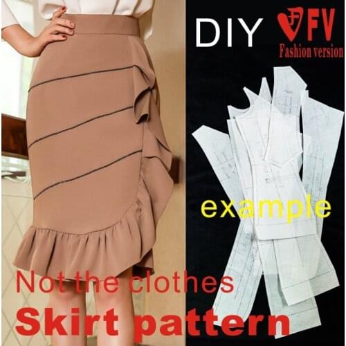 Half skirt pattern new style womens ruffle skirt 1:1 garment sewing structure drawing BBQ-40