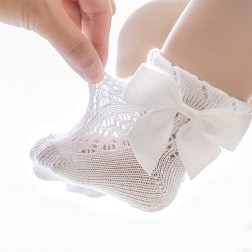 New summer children baby girl socks thin cotton cute bow mesh fashion princess casual Newborn Toddler baby kids girls socks