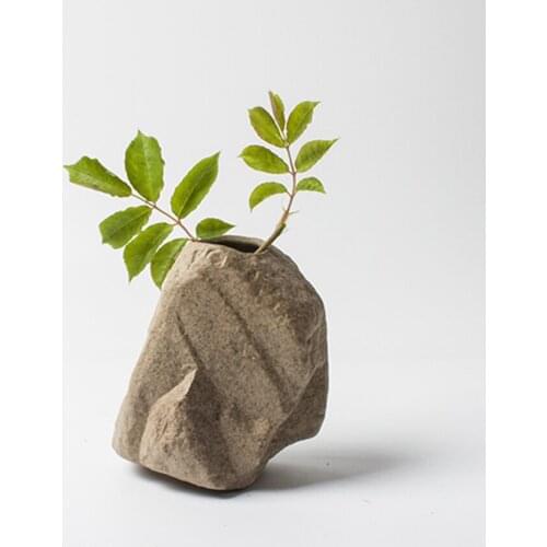 New decorative flower vase creative stone ceramic vases decorative bonsai landscape artificial articles flower hydroponic vase