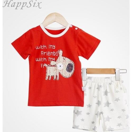 2018 New Style Baby Sets Summer Boy Clothes 95%Cotton Girl Suit 1-3-4Years Kids T-Shirts Sport