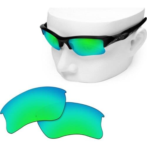 OOWLIT Polarized Replacement Lenses of Green Mirror for-Oakley Flak Jacket XLJ Sunglasses