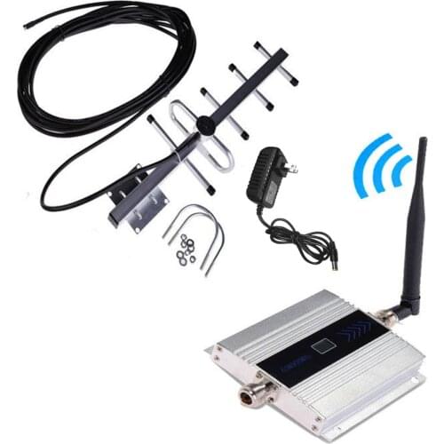 Portable Mobile Phone GSM Signal Repeater Cell Phone 900MHz Signal Amplifier GSM Signal Booster with LCD Display Yagi Set