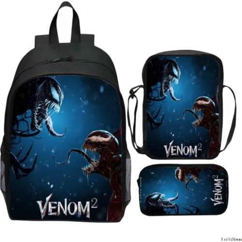 Superhero Venom Cosplay Backpack Cartoon Student School Shoulder Bag Bookbag Teenage Laptop Travel Bags Gift