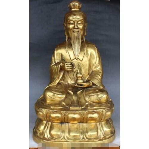 S03858 22" Folk Chinese temple mythology bronze Tai Shang Lao Jun Taoist buddha Statue