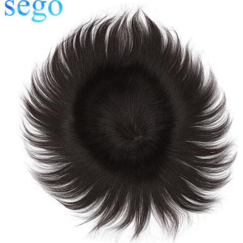 SEGO Straight 8x10inch Thin Skin 0.08mmPU Men Toupee Remy Human Hair Hairpiece Replacement Systems Wig for men 8 Inches