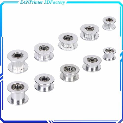 GT2 Idler Timing Pulley 16-tooth 20-Teeth with 3mm or 5mm Bore with Bearings for 3D Printer Parts Timing Belt 6mm 10mm
