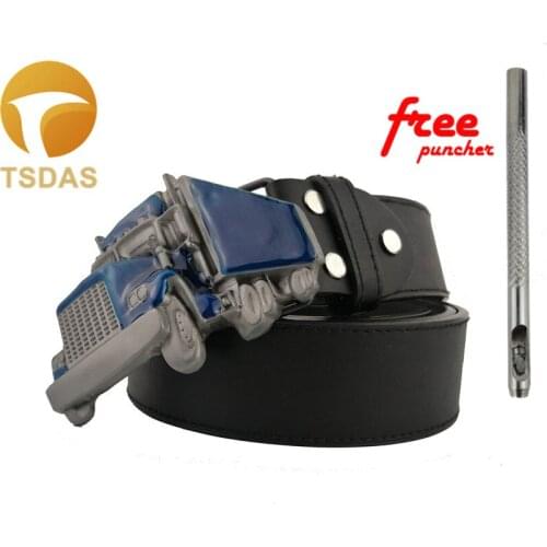 Blue Truck Belt Buckles With 98*69mm Metal Fashion Mens Jeans accessories Silver Belt Buckle